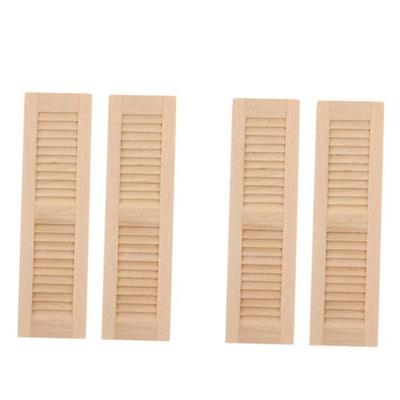 2PCS Realistic Miniature Blinds For 1/12 Doll House Window with Wood Grains Detail Doll House Scene Display Accessories