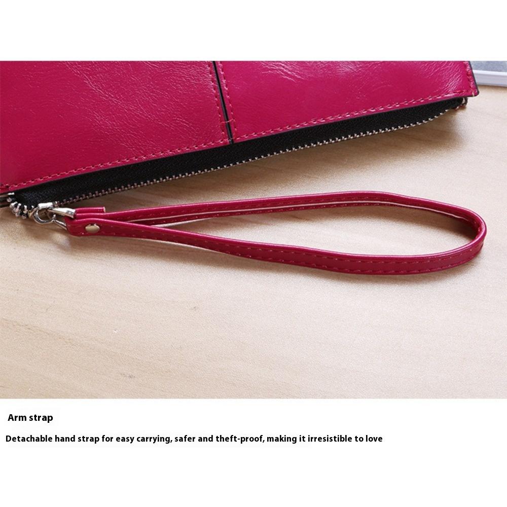 Zipper Wallet Long Clutch Bag Women's Multi-card Position Hand Large Capacity Multi-function Wristband