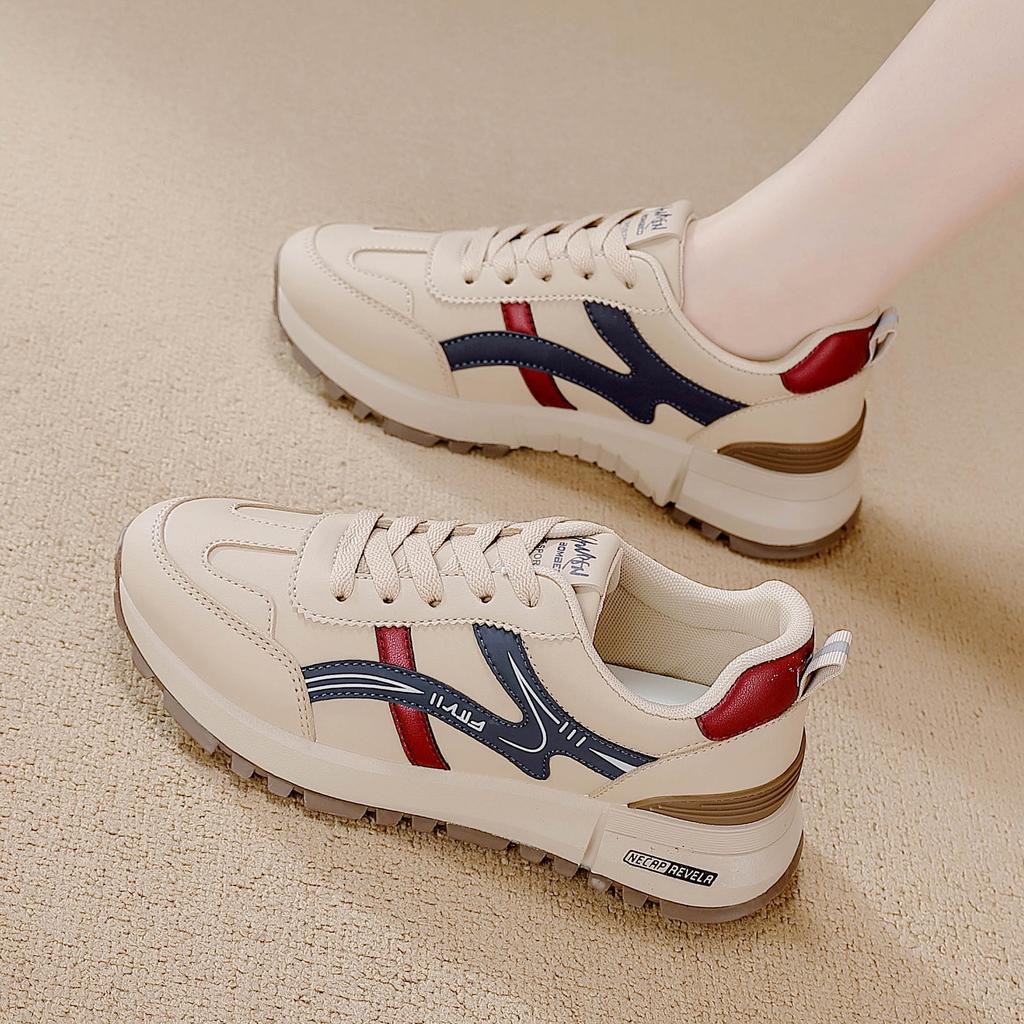 Leder-Sneaker in Übergröße Damen-Laufschuhe Frühjahr 2025 neue Mode lässig vielseitig Dad-Einzelschuhe Damen