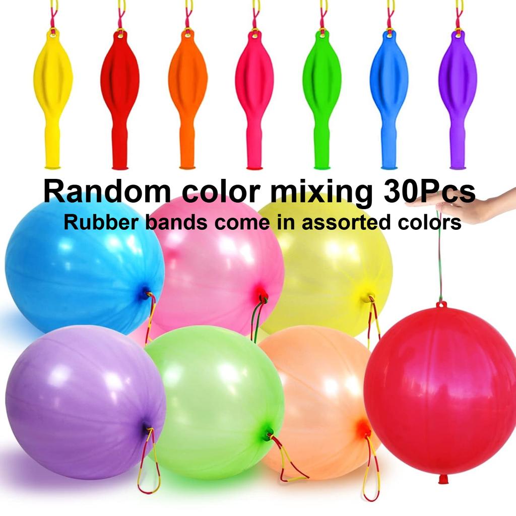Thickened Punch Balloons with Rubber Band Handle Bouncy Balloons for Kids Birthday Wedding Party Favors Goodie Bag Fillers