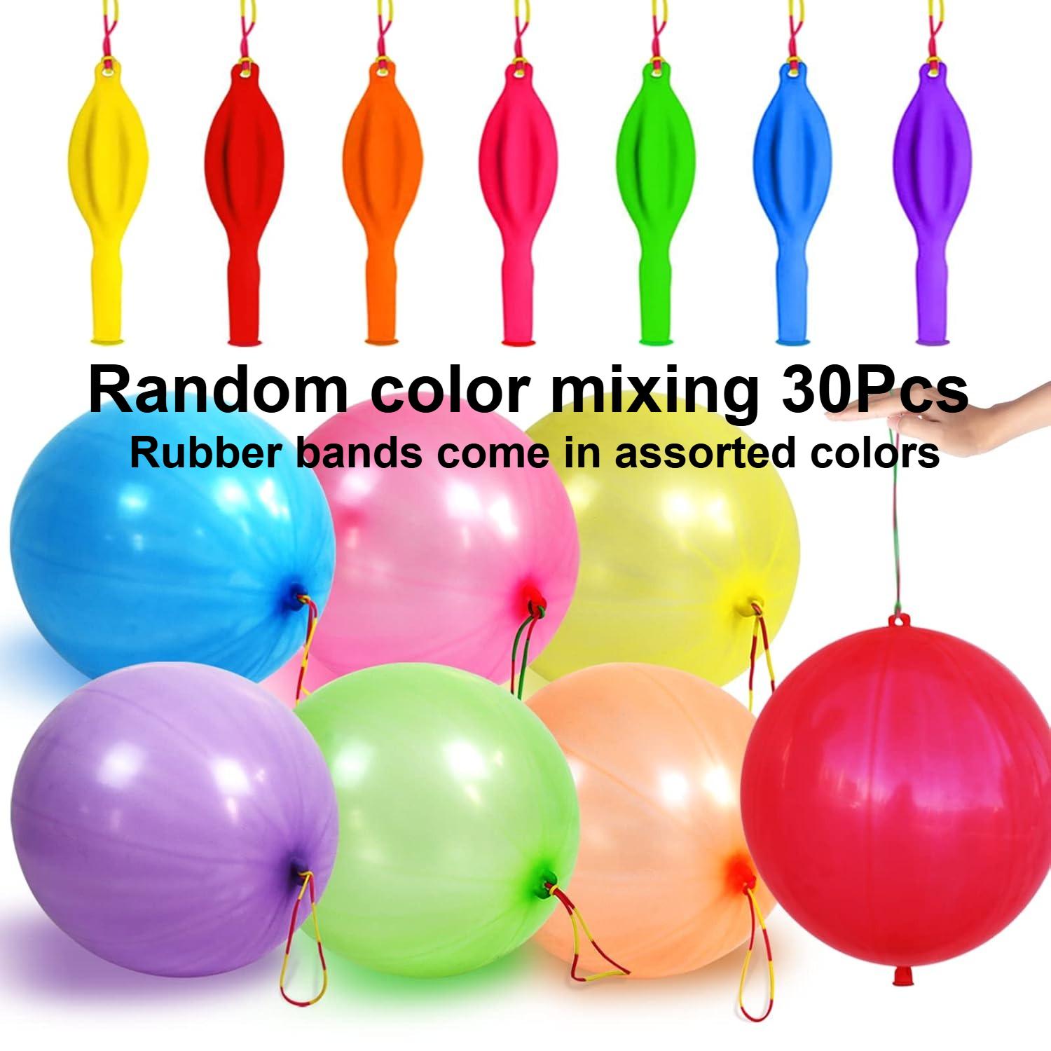 

Thickened Punch Balloons with Rubber Band Handle Bouncy Balloons for Kids Birthday Wedding Party Favors Goodie Bag Fillers 10inch