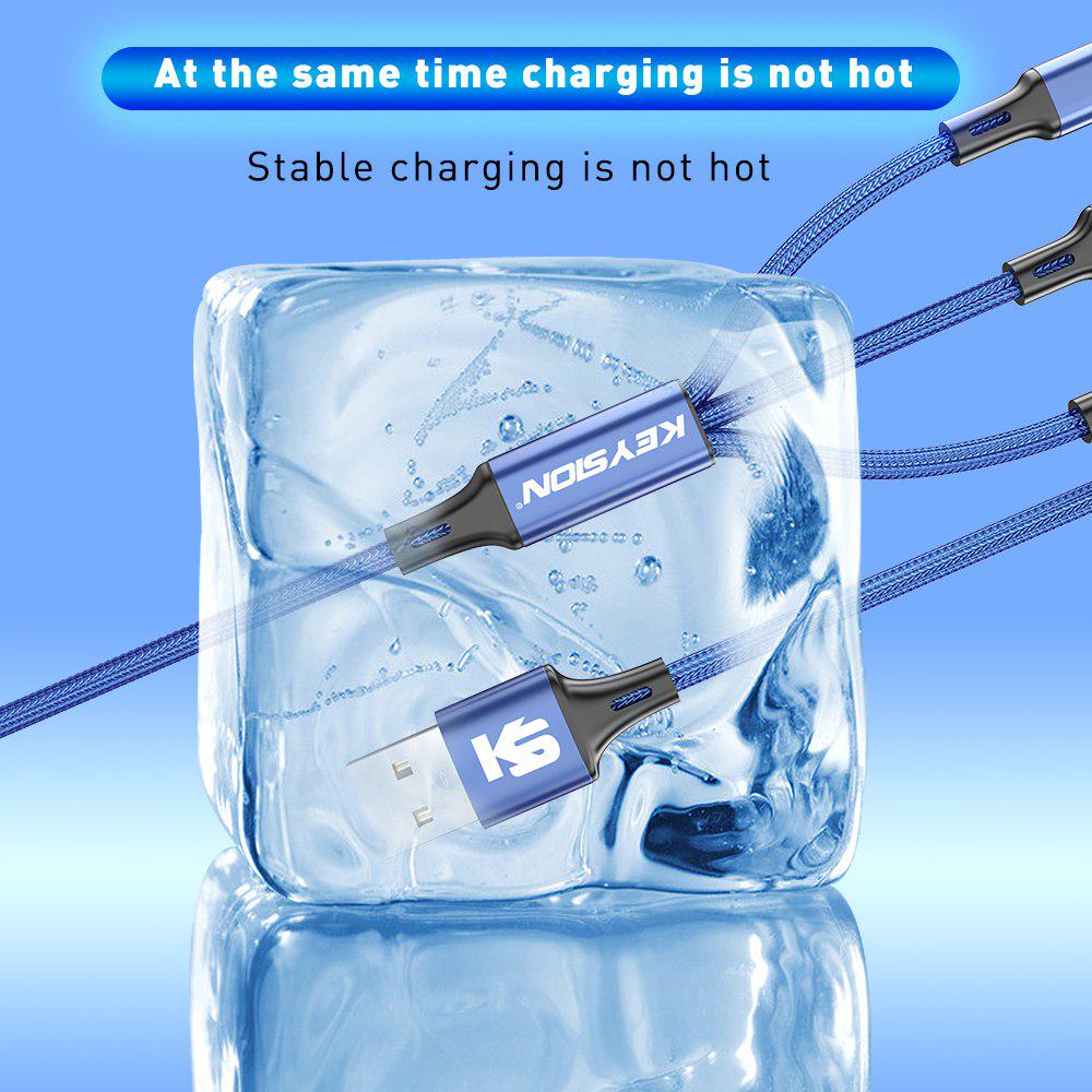 QUEED USB-kábel 3 az 1-ben mobiltelefonokhoz, C típusú micro USB-vel az iPhone gyors töltéséhez