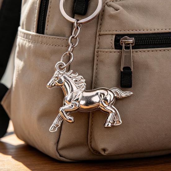 Keychain Pendant Zinc Alloy Texture Horse Charm Lightweight Portable Key Chain Backpack Bag Accessory