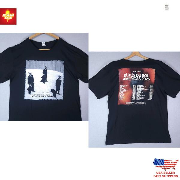 Rufus Du Sol Shirt Mens 2XL Black Inhale Exhale Concert Tour Band Tee NWOT Unisex T-Shirt XXL
