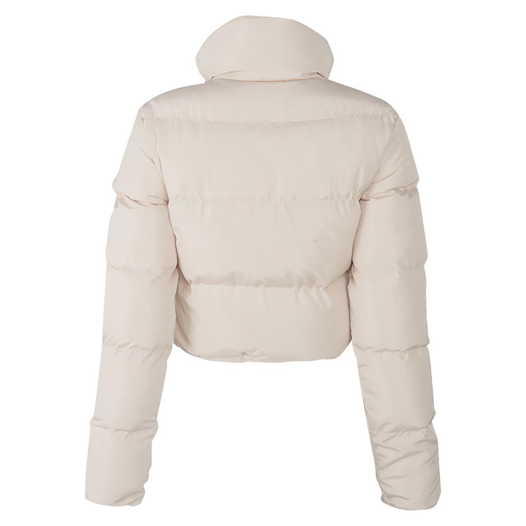 Fashion Women Solid Stand-up Collar Cardigan Down Jacket Outerwear Padded Coat