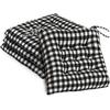 SBTXHJWCGLD Chair Pad Dining Chair Cushions Set of 4, Buffalo-Checked Chair Pads for Kitchen Chairs Seat Cushions for Outdoor Patio with Ties, 16 X