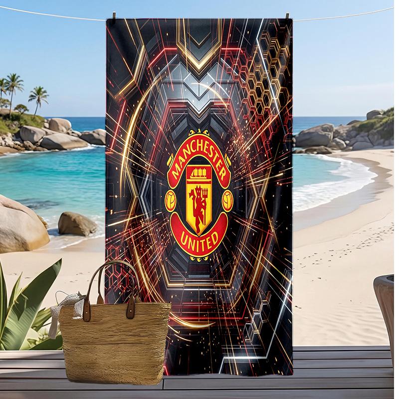 Manchester United Printed Beach Towel Quick Dry Soft TowelPortable Large Rectangular Beach Blanket for Travel Swimming Pool
