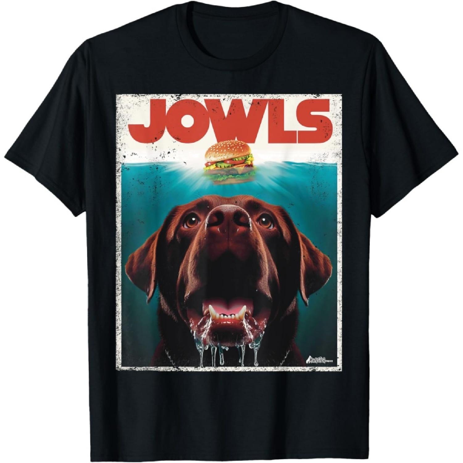 Funny Chocolate Lab Jowls, Labrador Retriever Dog Mom Dad T-Shirt S