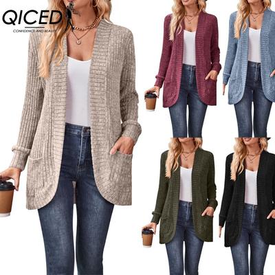 Damen Vintage Casual Einfarbig Druck Herbst Winter Langarm Jacken & Mäntel