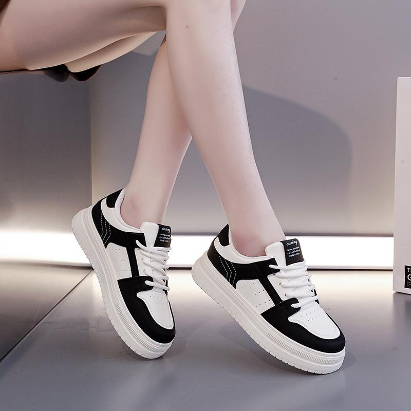 2025 Spring Little White Shoes New Korean Version Ins Female Students Platform Heightening Sports Board Shoes Casual Street Shot G7612