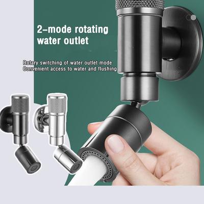 Super Small Faucet 360 Degree Swivel Faucet Aerator Large-Angle Rotating Splash Filter Faucet with 2 Water Outlet Modes