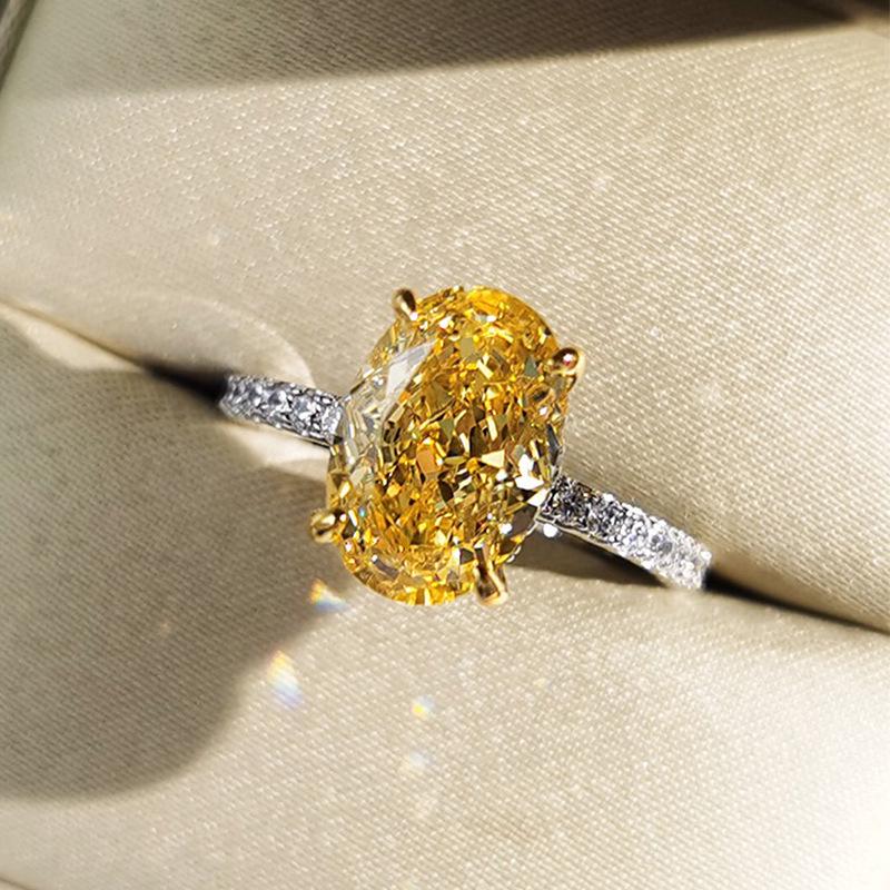 Longlongjin 2024 S925 Silver Oval Radiant Diamond Ring for Women