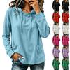 Women's Fashion Casual Hoodie Long Sleeve Loose Fit Color Pullover Sweatshirt for Everyday Wear