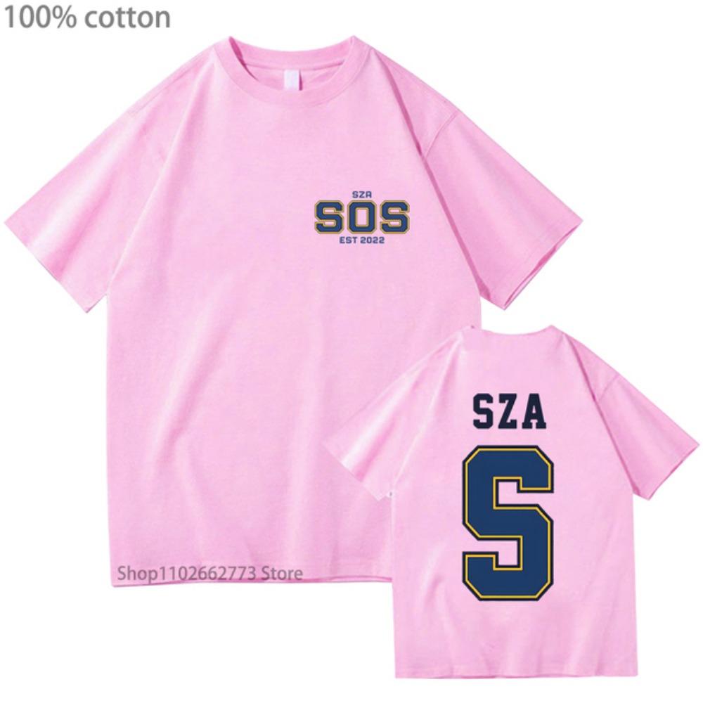 SZA SOS Anime T-shirts Funko Pop Shirt Manga/comic Tshirt 100%Cotton Women Kawaii Cartoon Tee-shirt Summer Men Clothing Y2k Tops