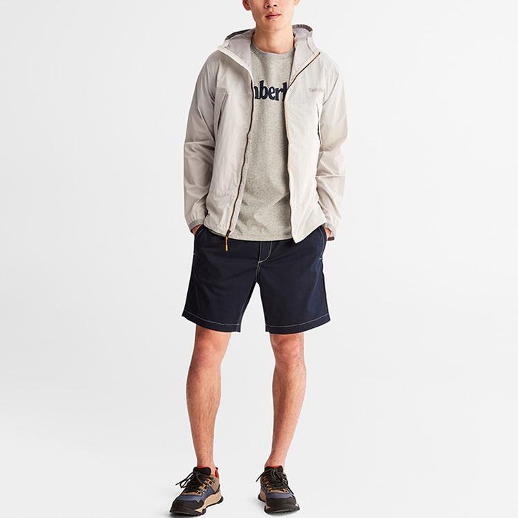 Timberland Solid Color Hooded Long Sleeve Jacket Men Jackets White A2CYH-CM9