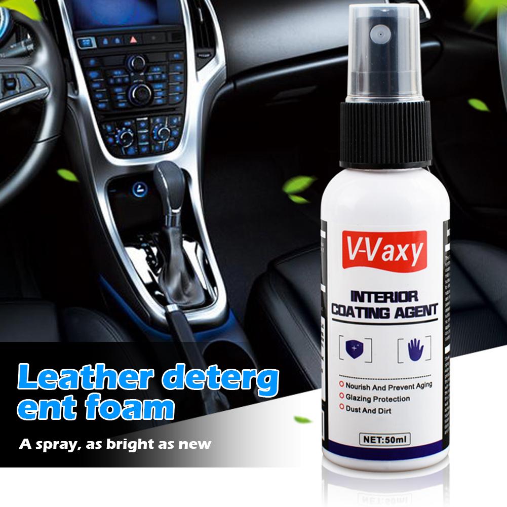 50ml Car Interior Cleaner Maintenance Care Coating Retreading Cleaning Agent for Leather Seat Plastic Dashboard Door Panel