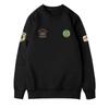 Men's Retro Round Neck Printed Hoodie - Thick Velvet Layer, Trendy Long Sleeve for Autumn/Winter