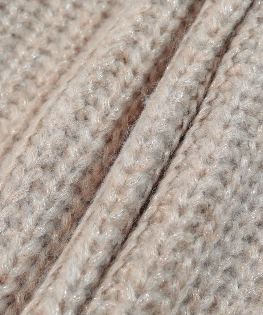 Yours Low Gauge Oversized Knit BEXU1699 L Black Lamé V-Neck Women's