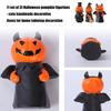 3PCS Pumpkin Man Statues Halloween Decoration Handmade Resin Pumpkin Tabletop Ornament for Mantels Tabletop Display