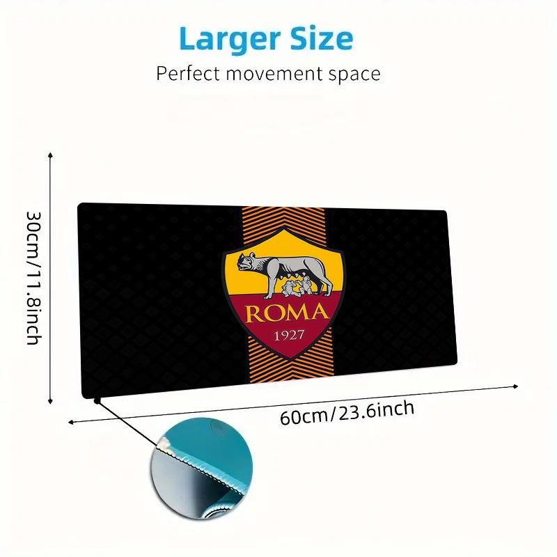 AS Roma Print  Cushion Non-slip Laptop Tablet Big Mousepad XXL Mat Mini PC Playmat With Lock edge