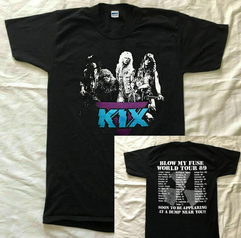 KIX Band TShirt Kix Blow My Fuse Tour 1989 TShirt Unisex T-Shirt XXL
