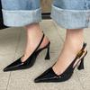 Fashion Leopard Pumps Footwear New Elegant Women Heeled Shoes Fashion Buckle Strap Female Pointed Toe Slingbacks Ladies High Heels Shoes