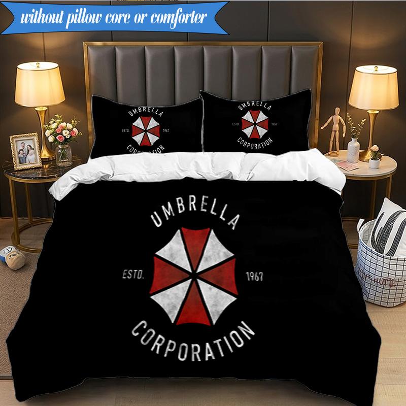 3PCS Resident Umbrella Bedding Set Duvet Cover Closure Includes 1 Duvet Cover & 2 Pillowcases for All Seasons Bedroom Decor Christmas Fan gifts