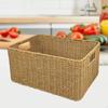 Decorative Rectangular Storage Basket Made of Imitation Rattan for Bathrooms Rooms.