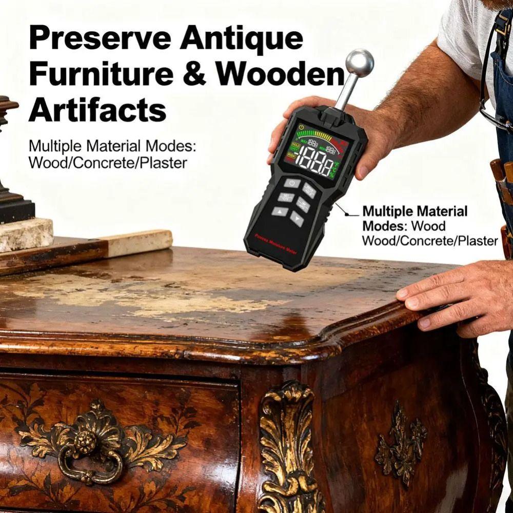 Digital Timber Damp Detector Pinless Wall Humidity Tester Moisture Analyzer Timber Inspection