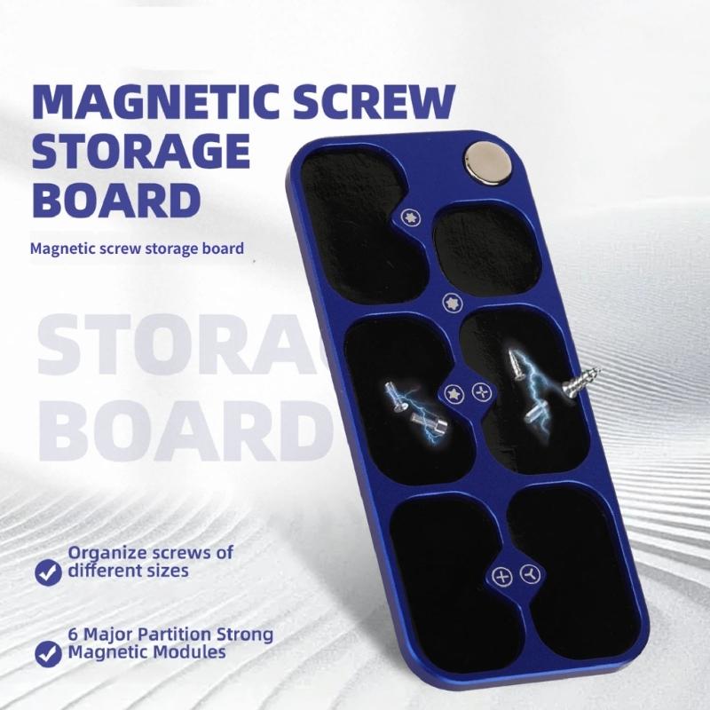 Portable Mini Magnetic Screw Holders Feature 6 Sections For Easy Access And Efficient Phone Maintenance Anywhere