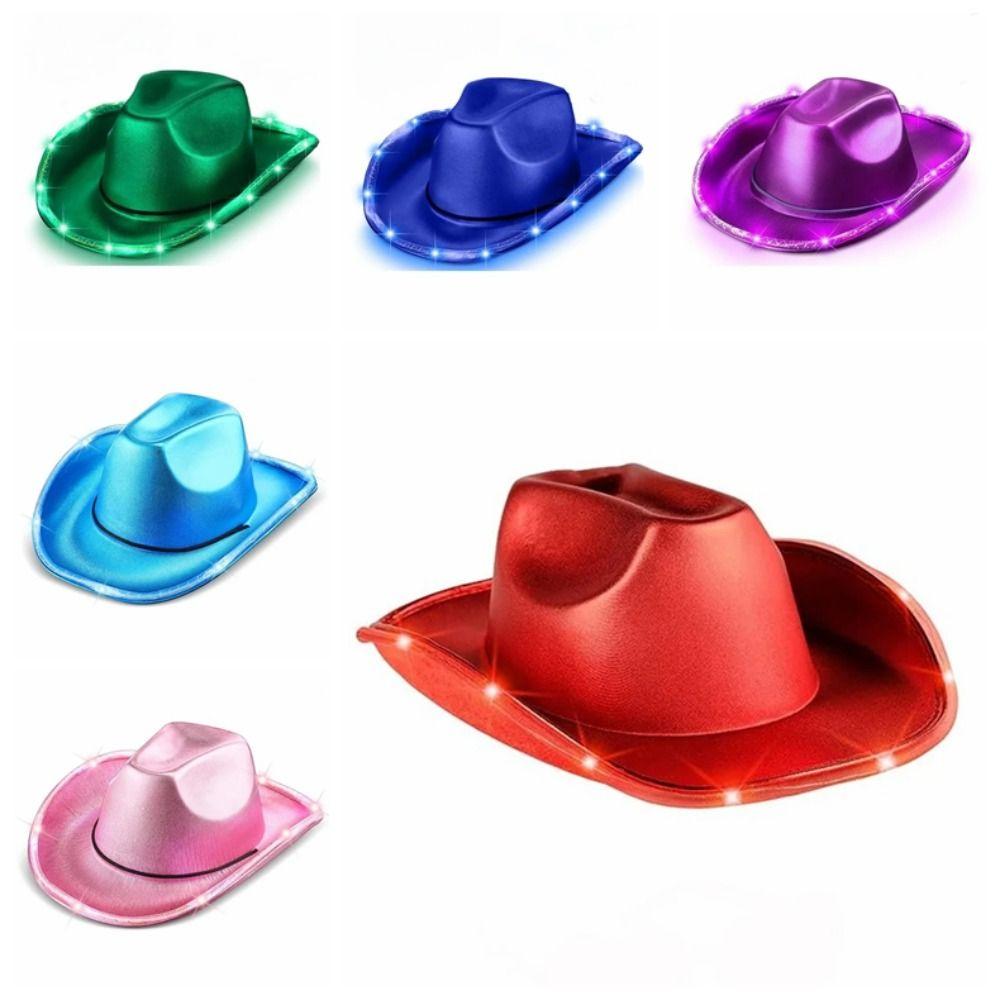 Composite Light Up Cowgirl Hat Comfortable Cowboy Hat Durable Space Cowgirl Hat  Outdoor