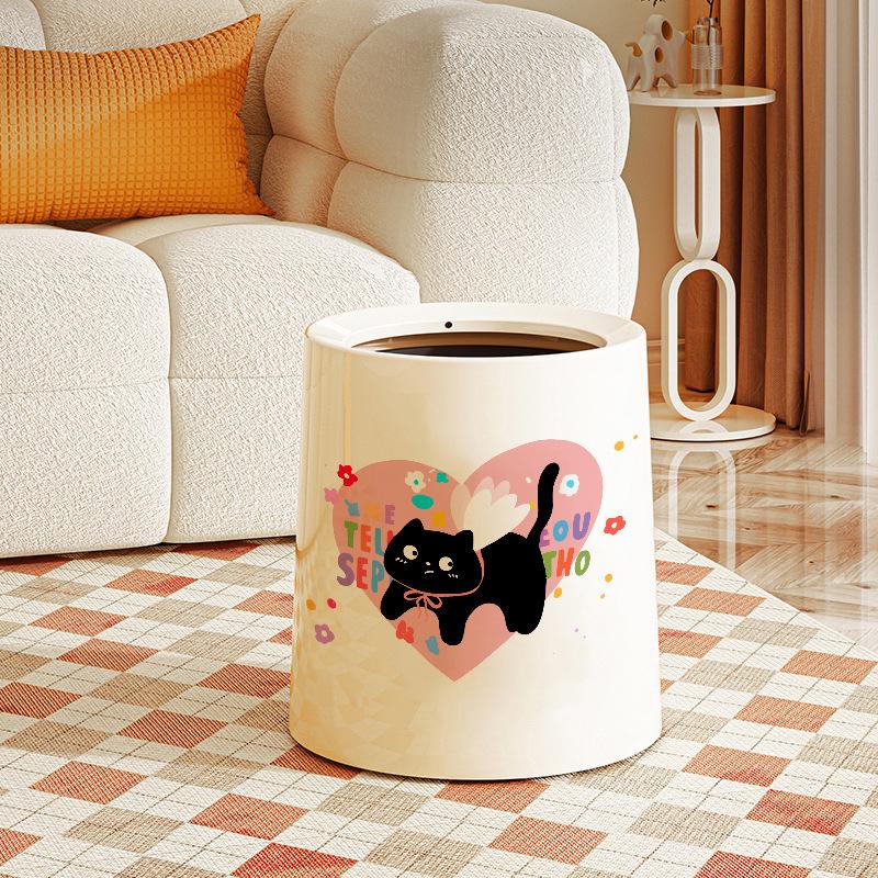2025 Large Cartoon Paper Trash Can - Cute Design for Bathroom, Living Room, Bedroom