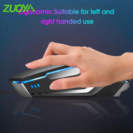 ZUOYA K3 Wired Mouse USB Powered Colorful Lighting Optical Engine High Sensitivity Gaming Mouse for E-sports