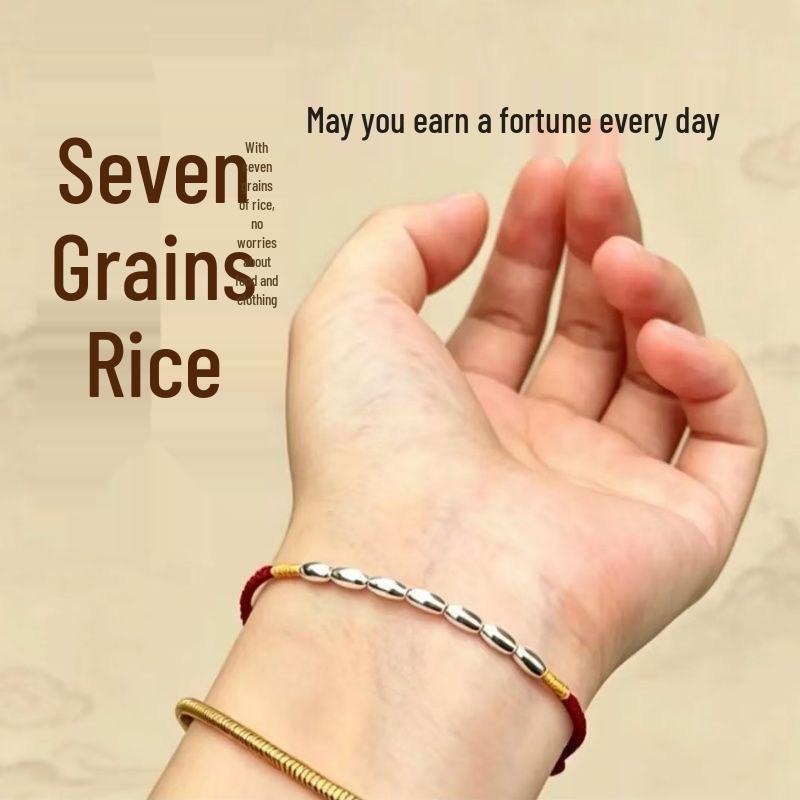 Sterling Silver Zodiac Year Lucky Red Rope Handmade Bracelet