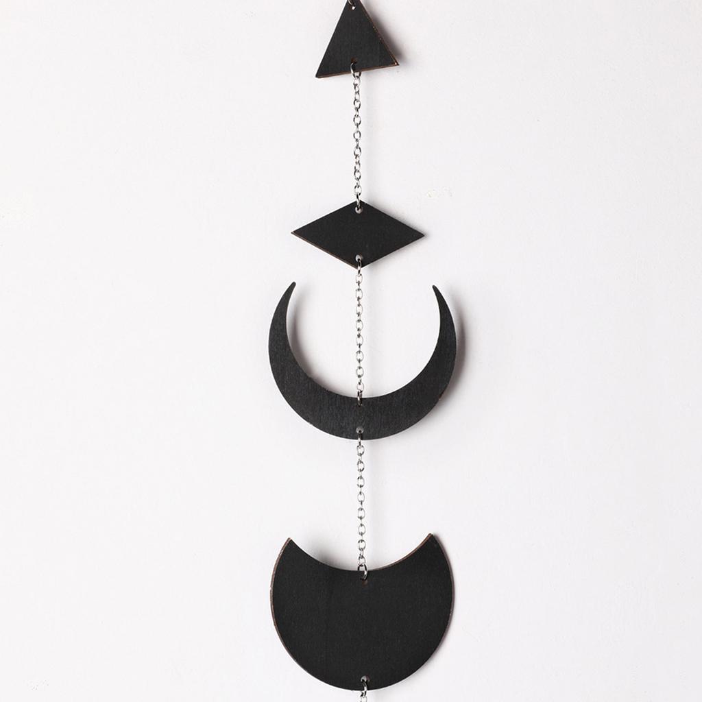 Moon Phase Wall Hanging Pendant Wood Wall Decorations for Office Nursery Window Bedroom Garden Wall Ornaments Art