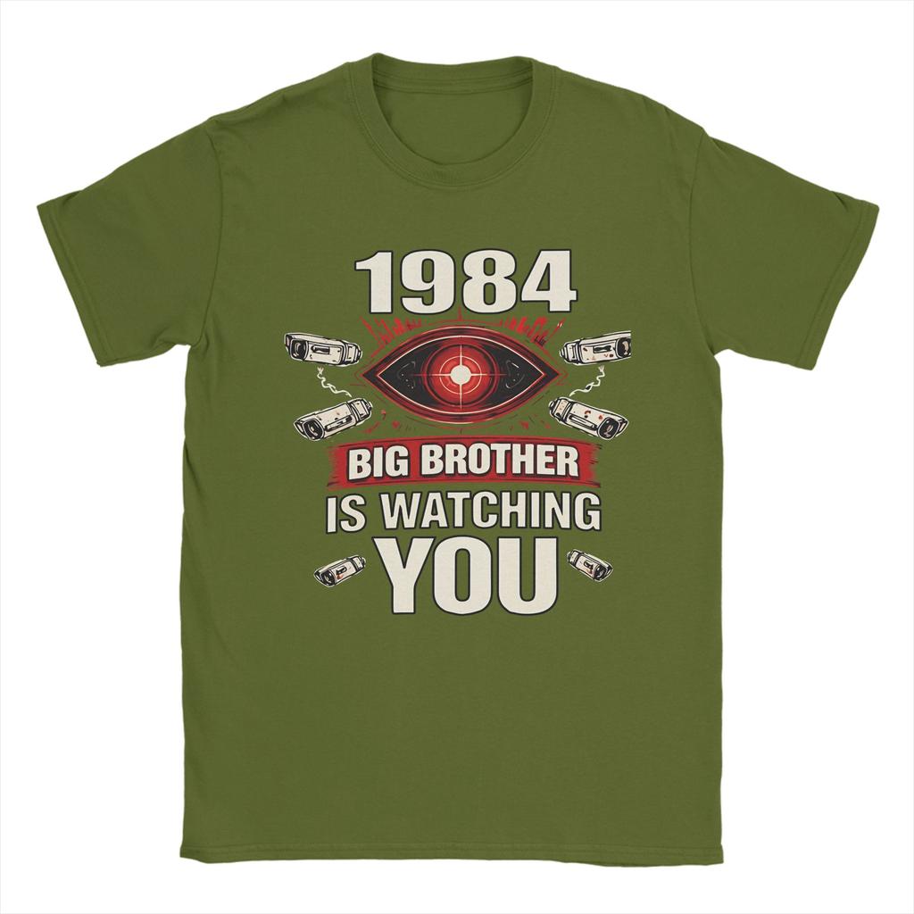 Unisex Big Brother Is Watching You 1984 T Shirt 100 Cotton Clothing Short Sleeve Round Collar Tee Shirt Gift Idea TShirts