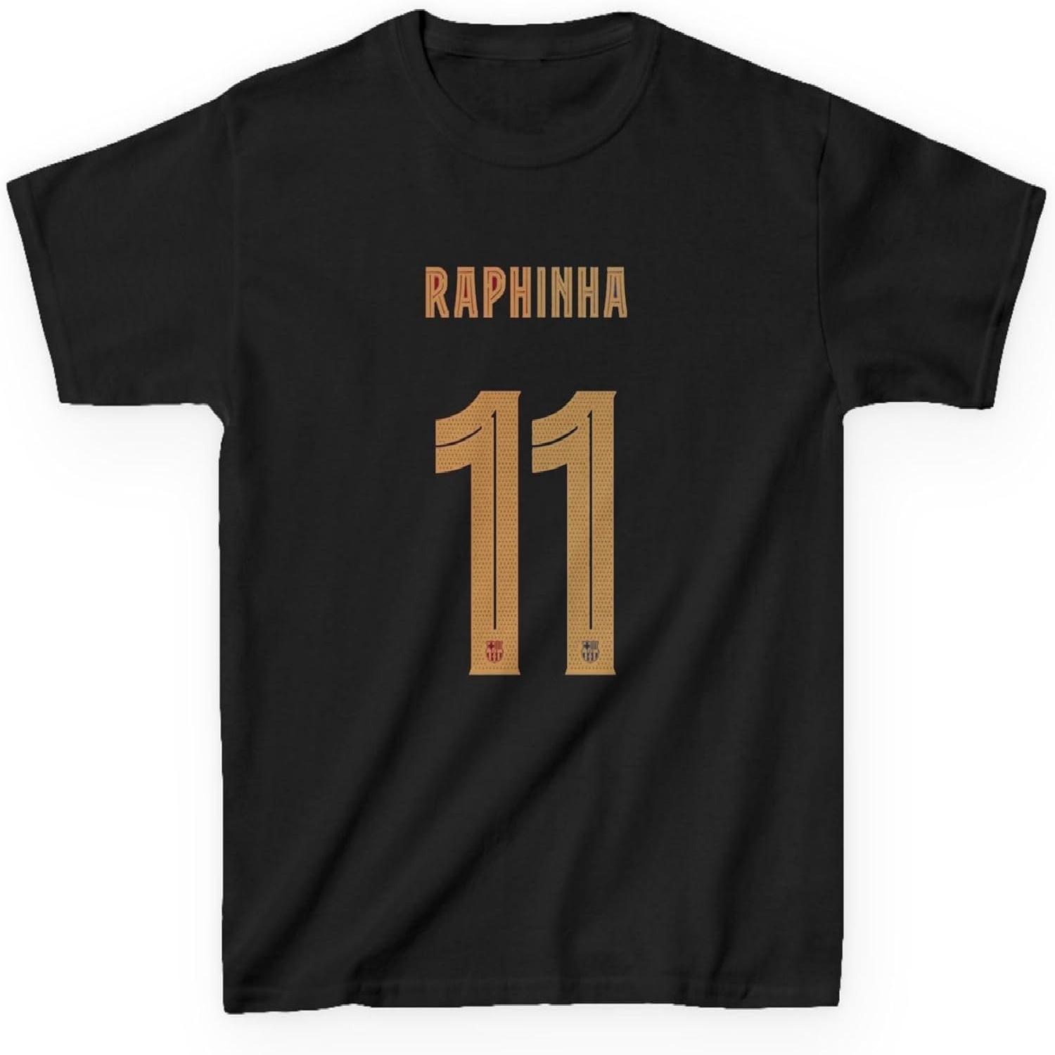 Raphinha Soccer T-Shirt for Kids – Brazil Football Youth Tee – Boys & Girls World Cup Player Fan Shirt S