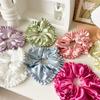 Delicate Ruffled Edge Satin Finish Hair Circles Sophisticated Multi Layered Wave Texture Headpiece Elegant Solid Color Hair Ties