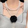 Women Waist Chain Camellia Decor Faux Pearl Single Layer Adjustable Size Waist Belt Various Outfit Accessories