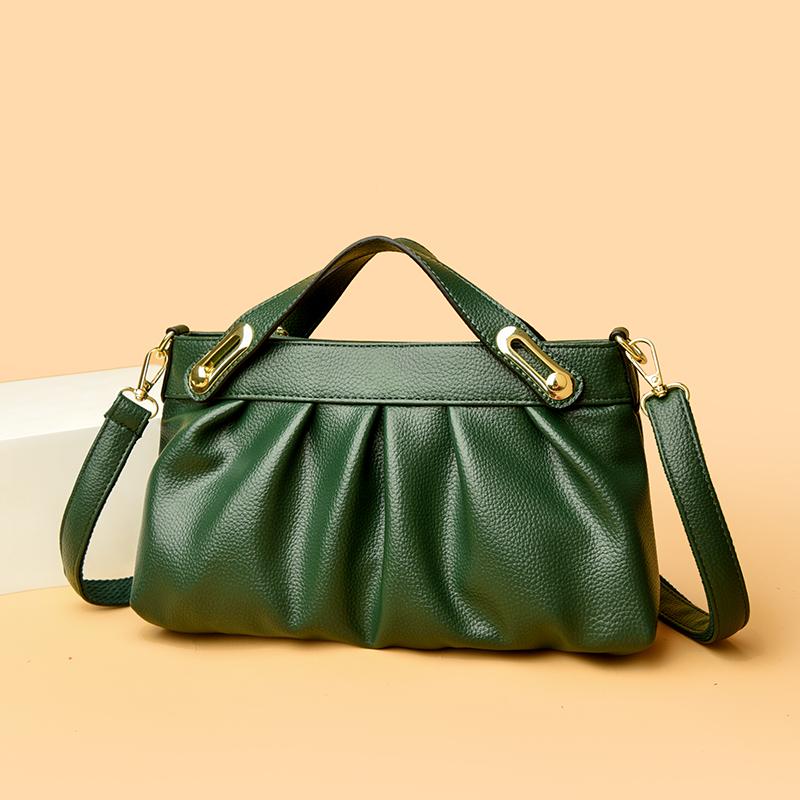 New Women's Soft Leather Handbag Elegant Underarm Single Shoulder Banquet Bag Women's Leather Single Shoulder Bag