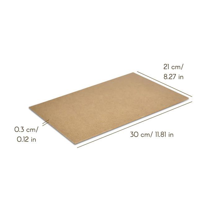 Feuille Planche Panneau Bois Brut - 25 x A4 MDF 300 x 210 x 3 mm -Idéal pour Bricolage, Découpe au Laser, CNC Routeur, Modelage