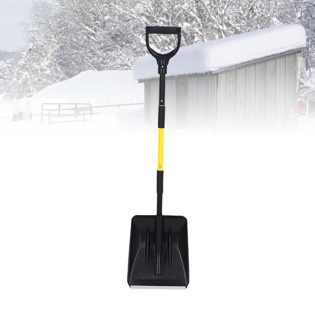 Pá de Neve Resistente, Design de Cabo com Pegador em D Confortável Limpeza Eficiente Remoção de Neve Ferramenta de Inverno com Tira de Alumínio para Calçada