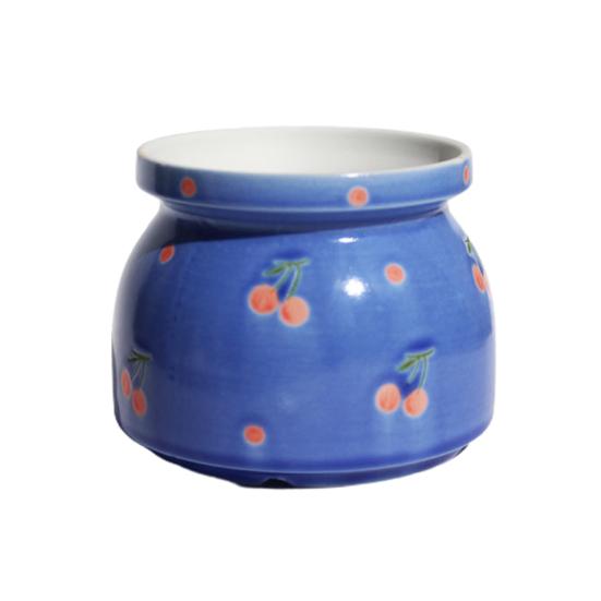 Цветочный горшок, милый декоративный керамический яркий цветочный горшок с цветочным узором для дома синий