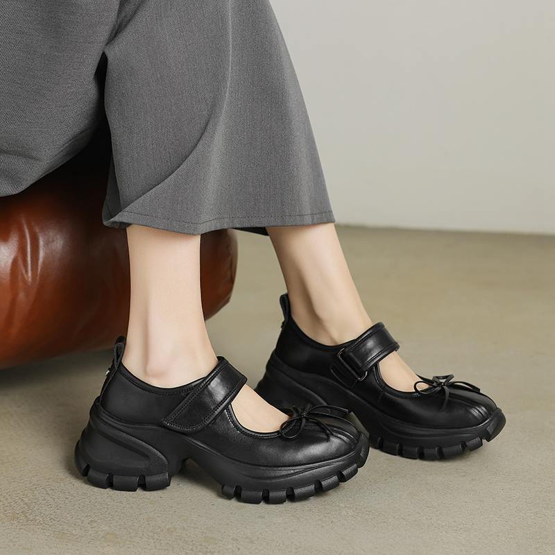 Krazing Pot Sheepskin Spring Autumn Summer Sneakers Platform Lace Up Silver Color Butterfly-knot Thick Bottom Women Fashion Shoes