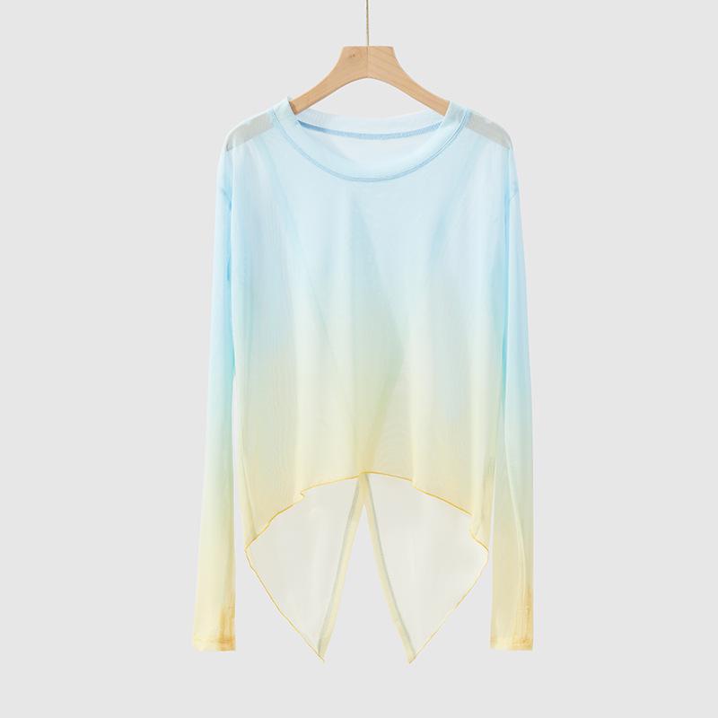 

Retro Chinese Dance Gradient Mesh Bodysuit - Classical Art Exam and Performance Costume Medium