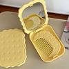 Briskstyle Cheese Cookie Yellow Vanity Portable Small Mirror Comb Set