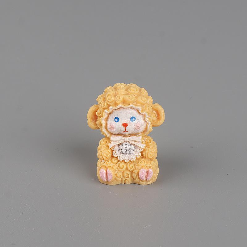 5Pcs Cute Mini Resin Sheep Figurines Soft Pastel Colors Lovely Details For Desktop Fairy Garden Decor