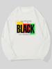 Men's Fashion Letter Patterned Casual Round Neck Sweatshirt, Trendy Long Sleeve Top, Smooth Soft  Breathable, Suitable for Home and Outdoor