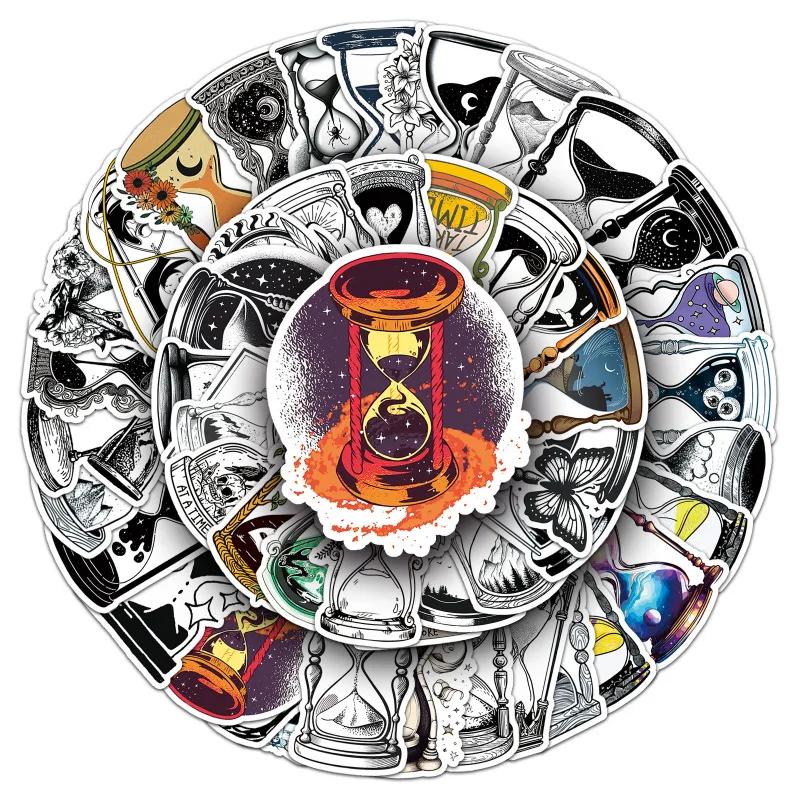 10/50PCS Magic Time Sandglass Cartoon Sticker DIY Phone Laptop Luggage Skateboard Graffiti Decals