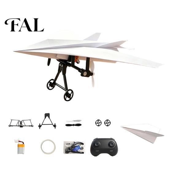 Beginner Airplane Toy Kit Remote Control Paper Kit, DIY Electric RC Plane with Gyro Handmade Stabilizer, Dual Propellers, Lightweight Glider Assembly